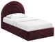 Solana Arched Performance Velvet Twin Platform Bed, Mulberry