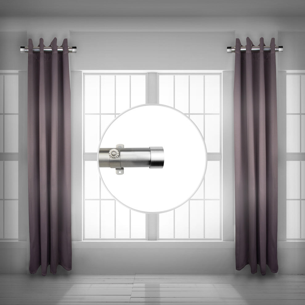 Collin 1.5" Side Curtain Rod, Satin Nickel, 18"