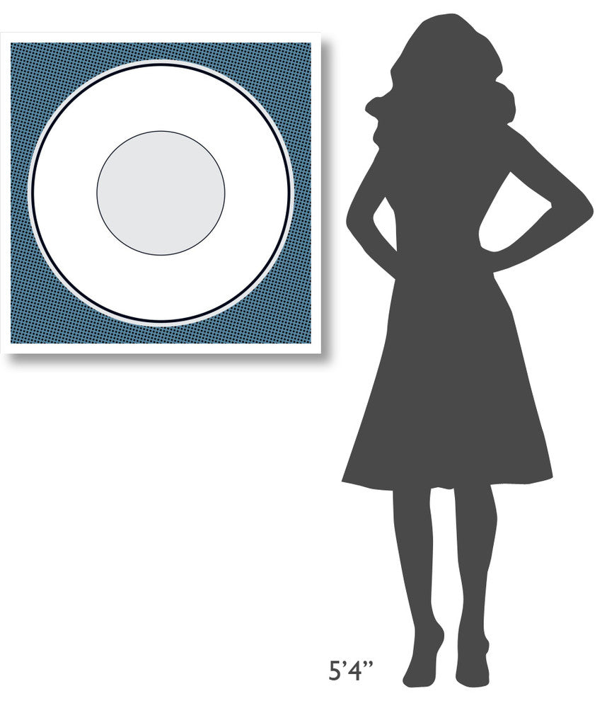 "Mealtime: White on Blue with Dots - Plate" Paper Print by BG.Studio, 32"x32"