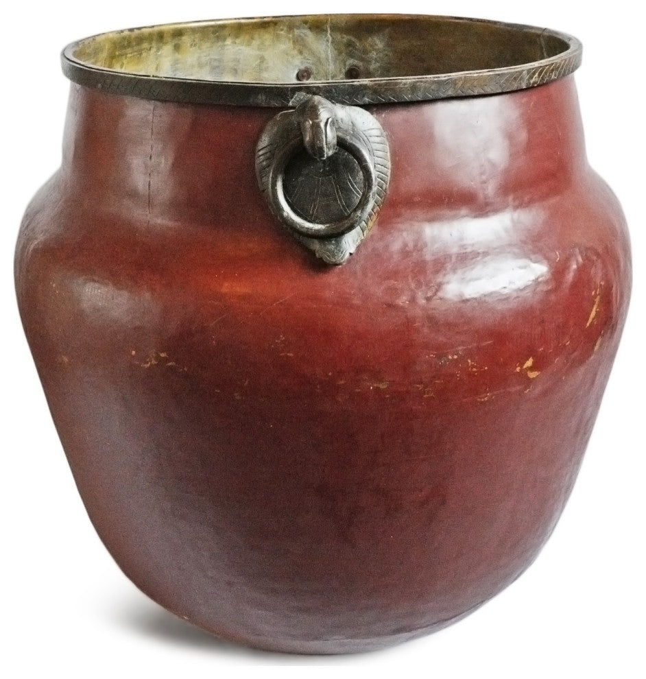 Consigned Bronze Red Raja Pot