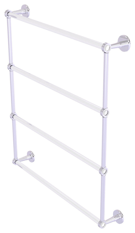 Clearview 4 Tier 30" Ladder Towel Bar with Dotted Accents, Polished Chrome