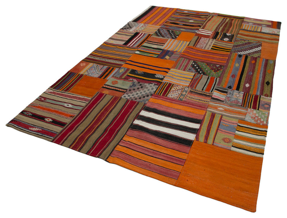 Rug N Carpet - Handmade Anatolian 6' 8'' x 9' 10'' Unique Patchwork Kilim Rug