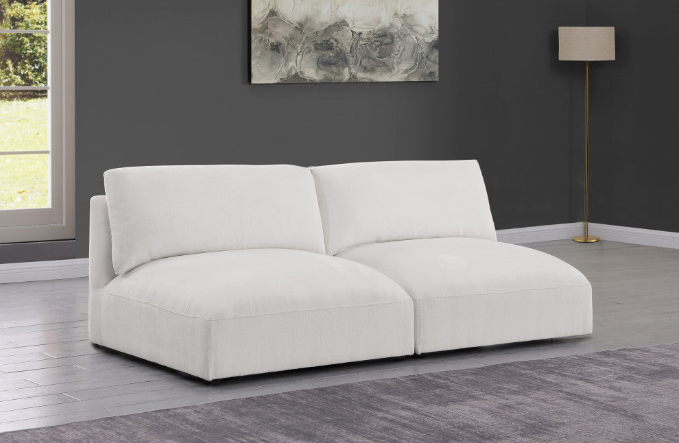 Ease Fabric Upholstered Modular Sofa, Cream