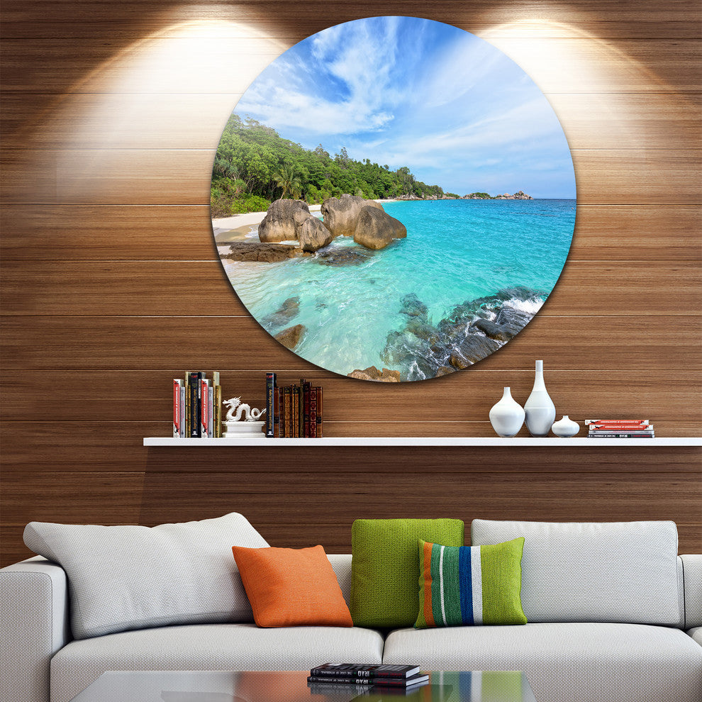 Summer Sea In Thailand, Landscape Photo Round Wall Art, 36"