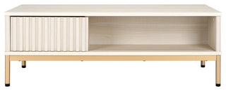 Safavieh Lylia 2 Door Coffee Table, Bleached White/Gold