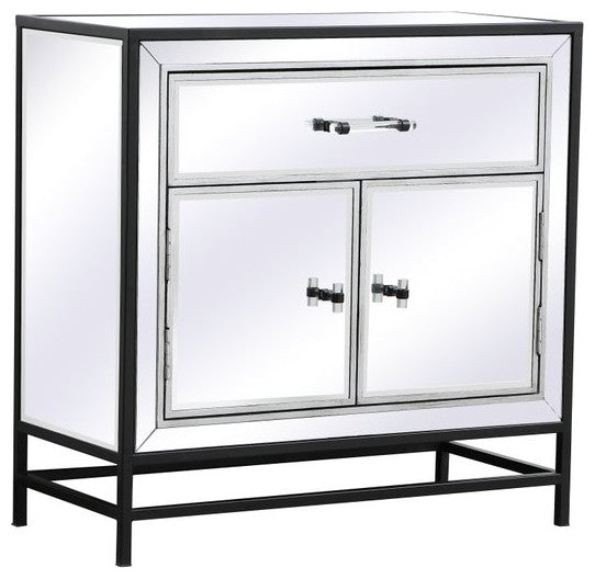 Jesse 28.5" Mirrored Cabinet, Black