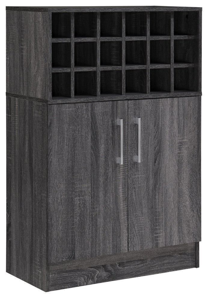 GDF Studio Ridgecrest Mid Century Sonoma Faux Wood Wine and Bar Cabinet, Sonoma