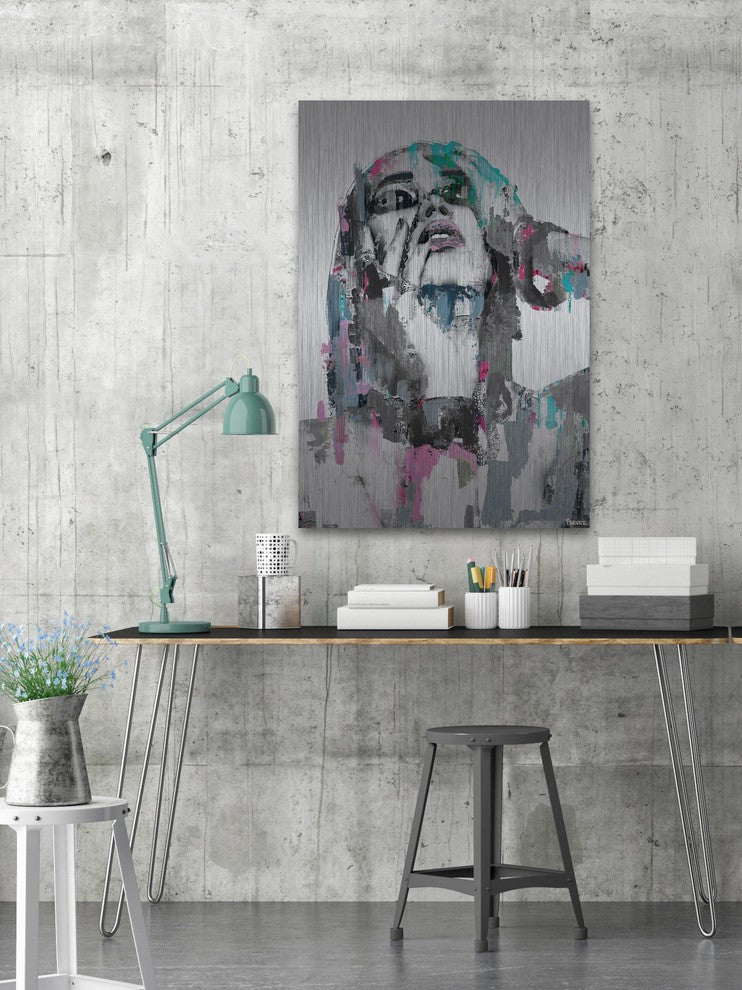 "Bewildered Beauty" Painting Print on Brushed Aluminum, 40"x60"