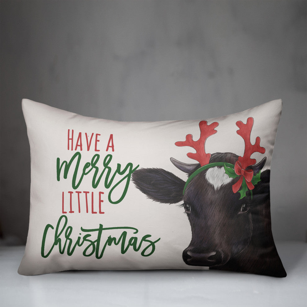 Reindeer Cow Pillow 20x14 Spun Poly Pillow