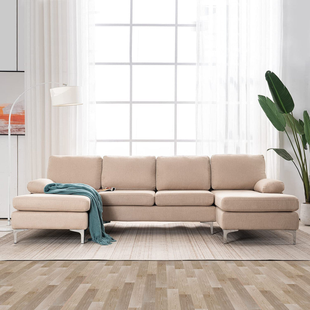 U-Shape Sectional Sofa, Modern Design Sectional Couch