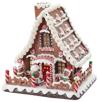 10" Battery-Operated Claydough LED Gingerbread House Tablepiece