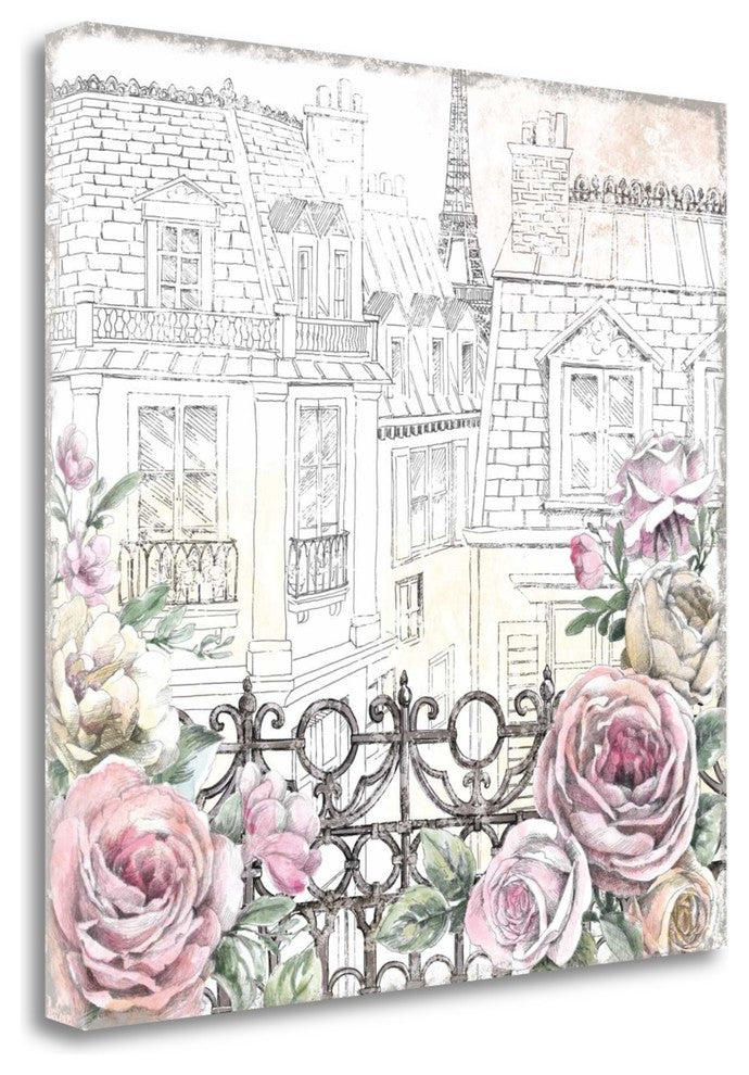 "Paris Roses II" By Beth Grove,Ready to Hang Giclee Print on Gallery Wrap Canvas