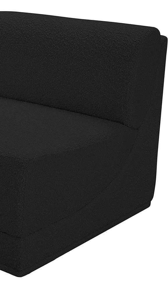 Ollie Black Boucle Fabric Chair, Black, Armless Chair