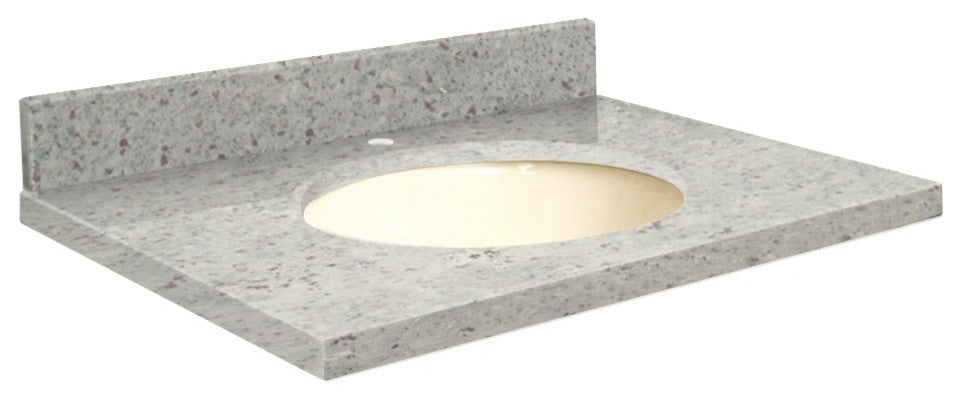 Granite 25"x22" Vanity Top, Giallo Parfait, Biscuit Bowl