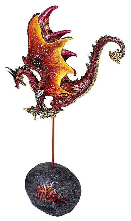 Specatcular Dragon Minions of Darkness Metallic Statues: Fire Dragon
