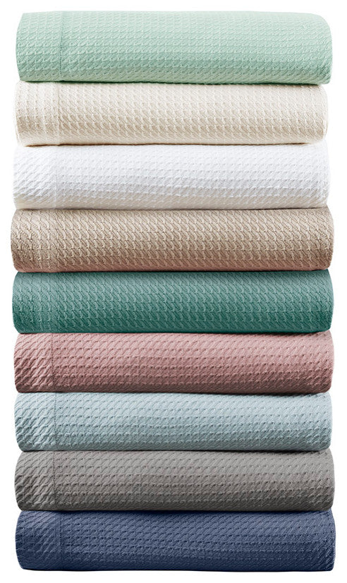 Madison Park Egyptian Cotton All-Season Woven Bedding Blanket, Khaki