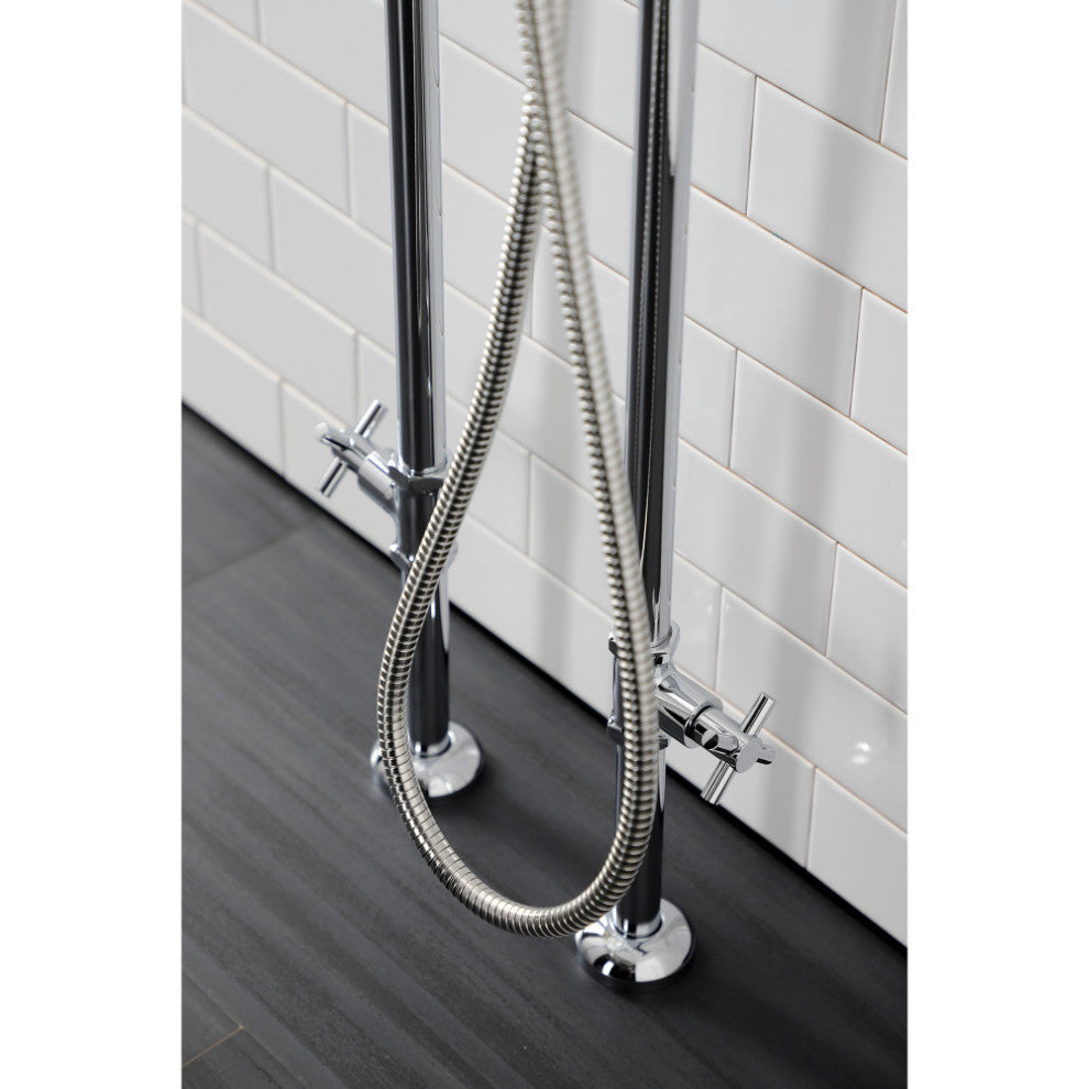 CCK8101DX Freestanding Tub Faucet With Supply Line, Stop Valve, Polished Chrome