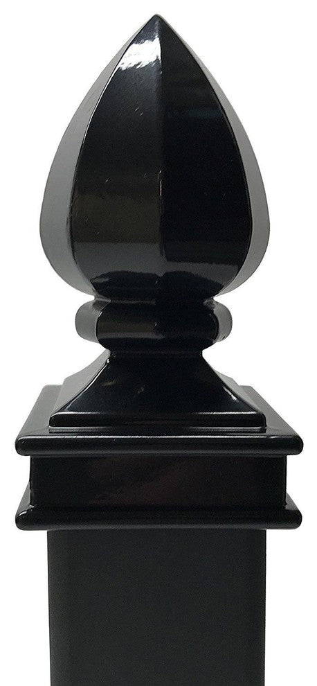 2"x2" Aluminium Pineapple Top Post Cap Metal Posts, Pressure Fit, Black (DHPCP2)