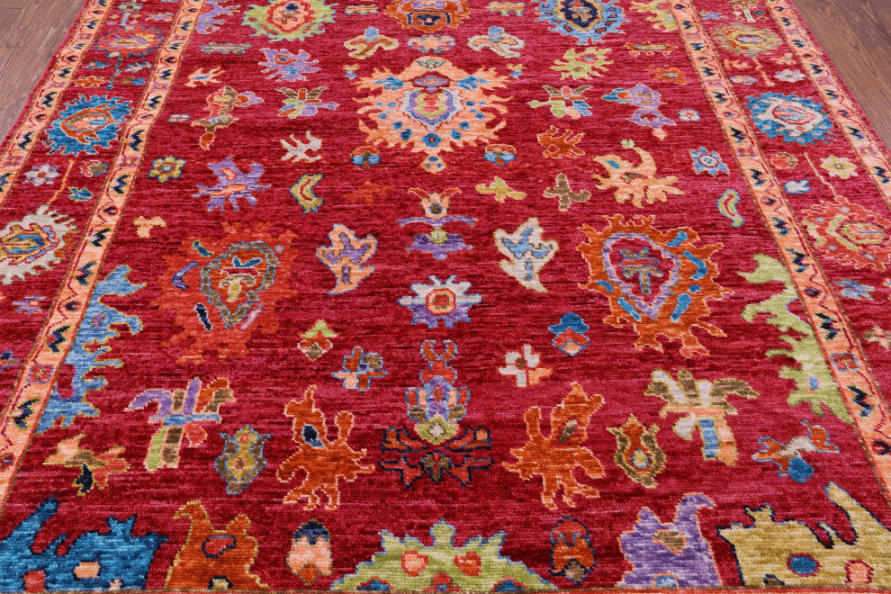 8' 2" X 9' 11" Handmade Turkish Oushak Wool Rug - Q13543