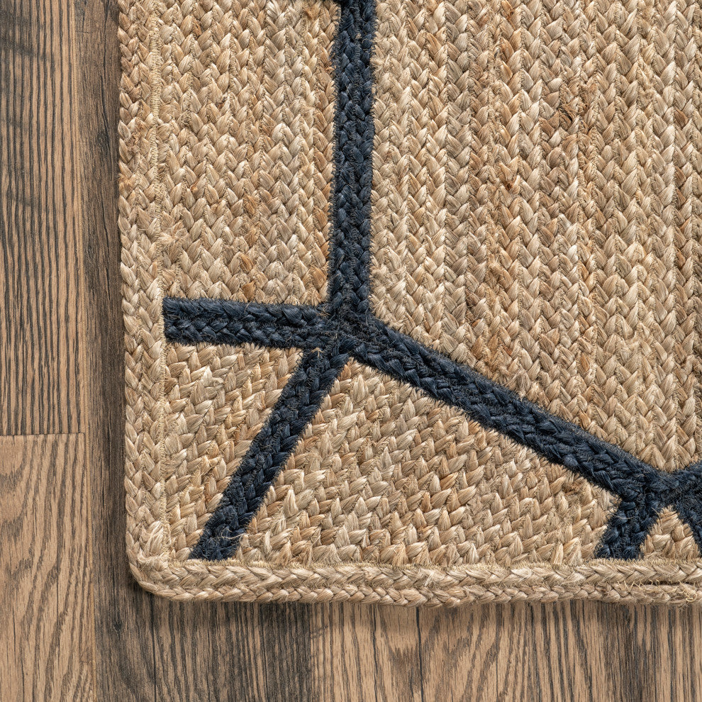 Nuloom Rozalia Jewel Jute Rug, Blue 4' x 6'