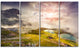 Sunrise on the Lakes Del Piani, Large Landscape Canvas Print, 48"x28", 4 Panels