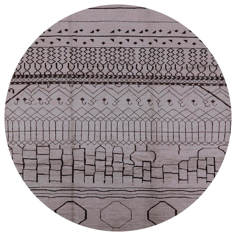 Ahgly Company Indoor Round Mid-Century Modern Area Rugs, 8' Round