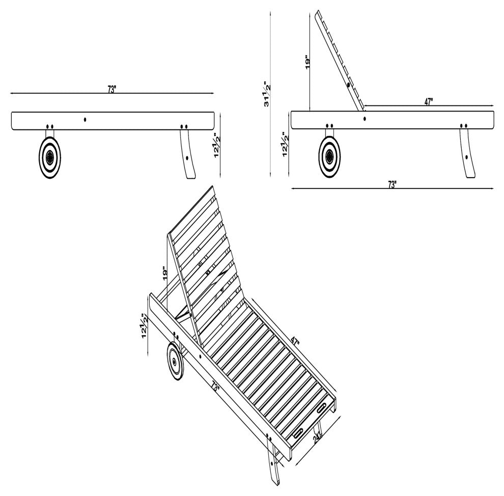 Caspian Eucalyptus Wood Outdoor Lounge Chair
