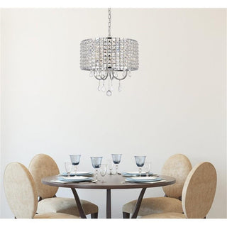 Living District Calista 4-Light Transitional Metal Pendant in Chrome