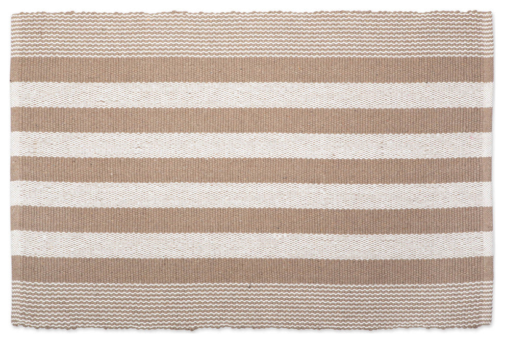 Stone Cabana Stripe Recycled Yarn Rug 2X3 Ft