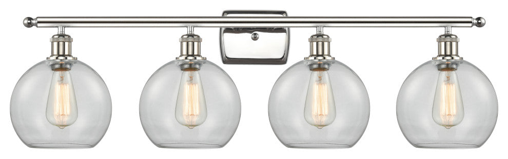 Innovations Lighting 516-4W-PN-G122-8 Athens 4 Light 36" Bath Vanity Light