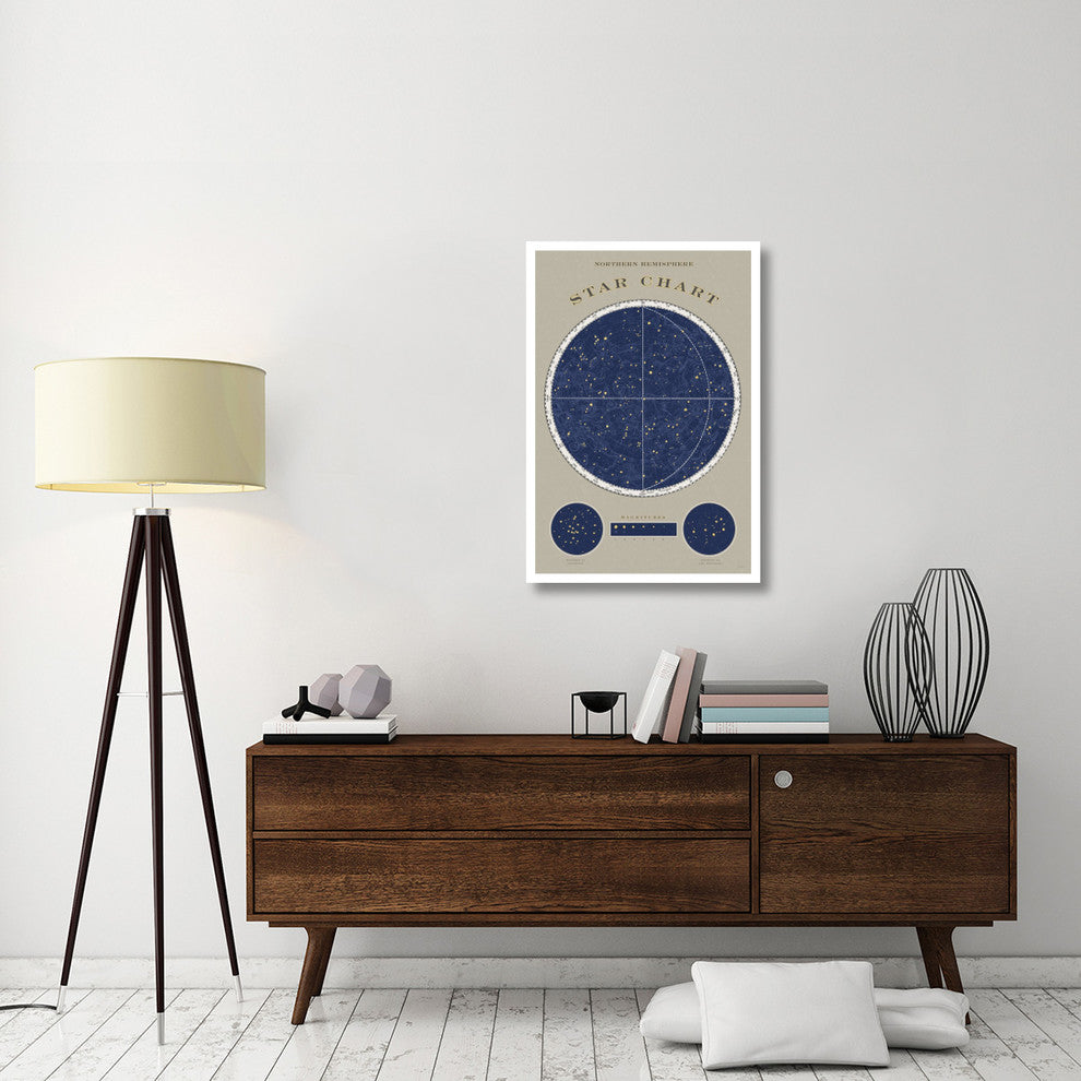 "Northern Star Chart" Digital Paper Print by Sue Schlabach, 26"x38"