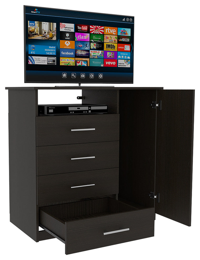 Rioja 4 Drawer Dresser, Black Wengue