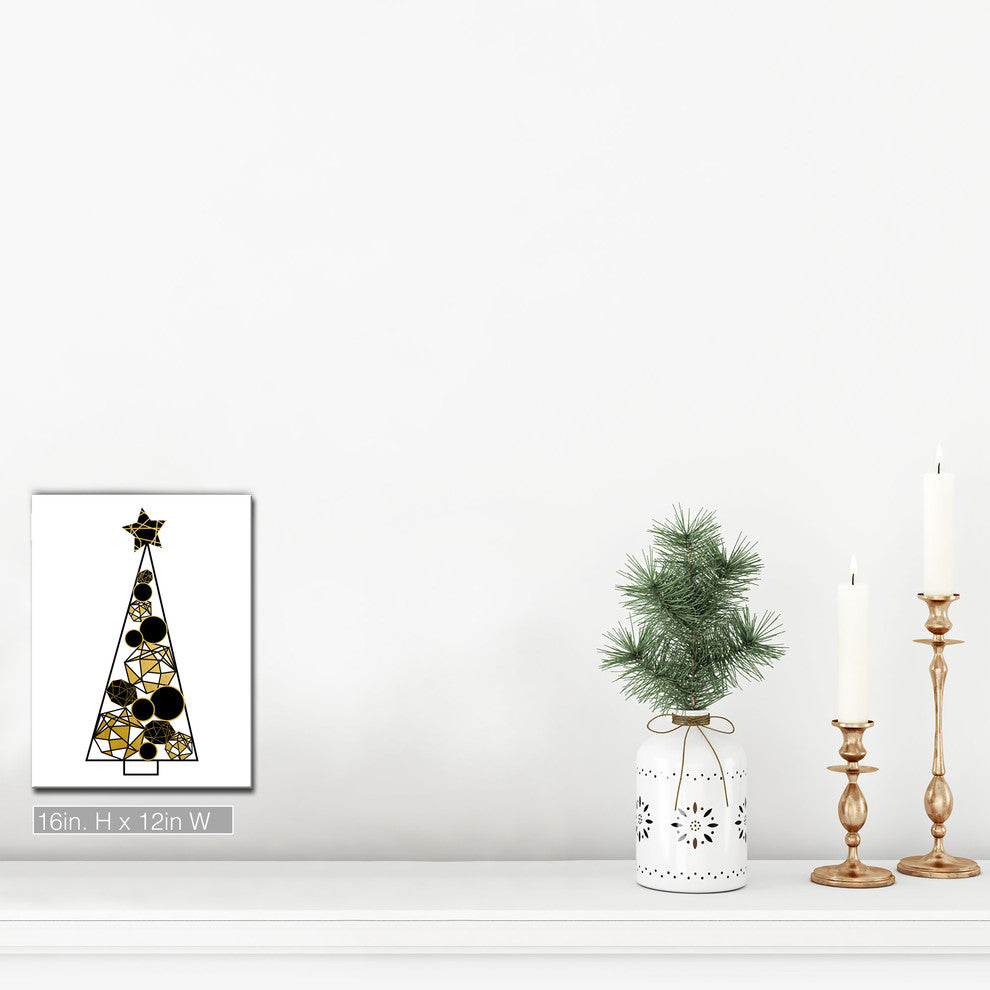 Ready2HangArt 'Glam Tree' Wrapped Canvas Christmas Textual Wall Art