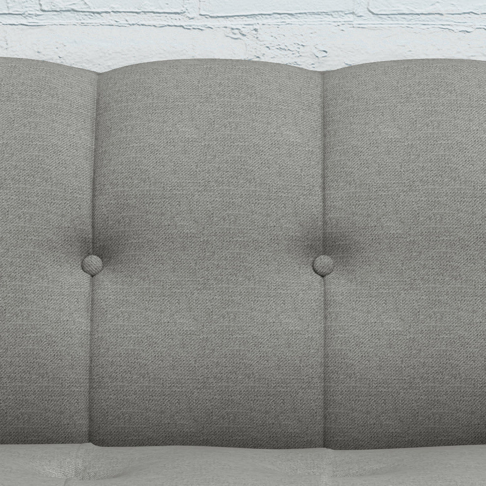 GDF Studio Angelina Mid-Century Fabric Sofa Chat Set, Gray