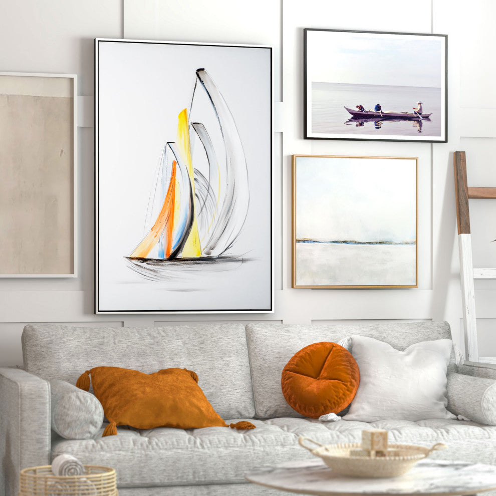 Schooner Winds Hand Painted Framed Canvas, Schooner Winds 2