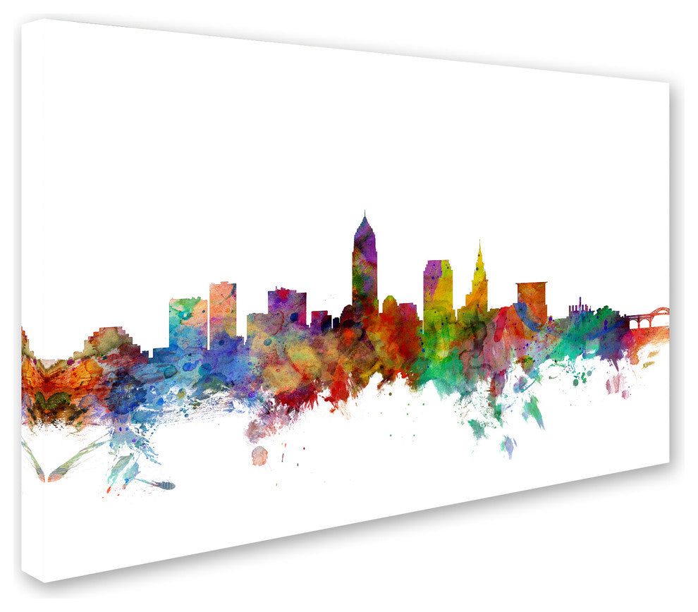 "Cleveland, Ohio Skyline" Canvas Art by Michael Tompsett