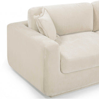 Miri Cream Upcycled Washed Velvet Sofa, Cream