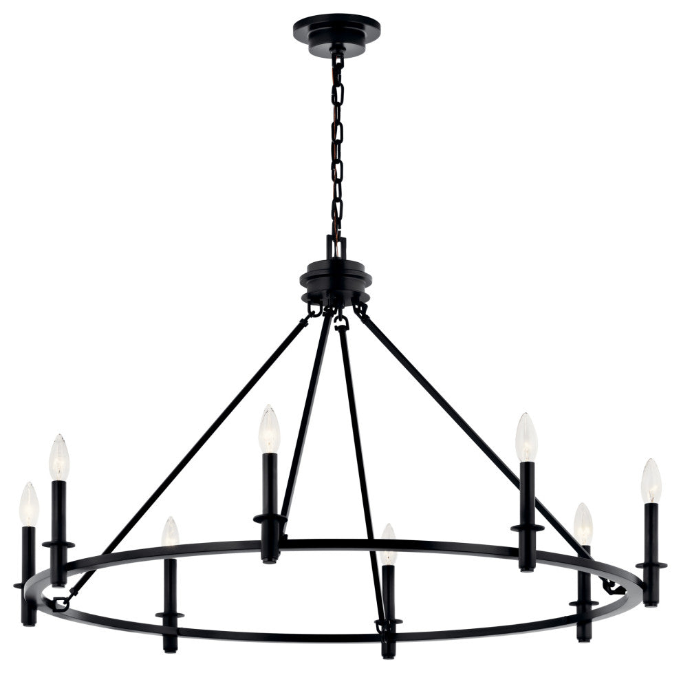 Carrick Chandelier, Black, Black, 8 Light