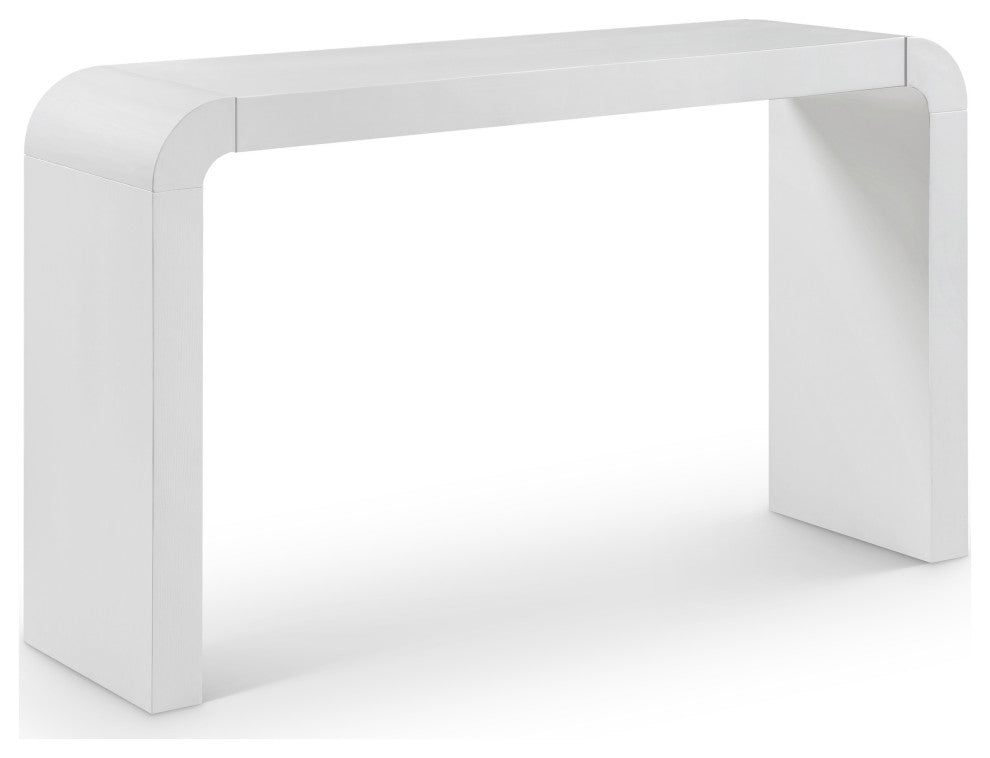 Toulon Oak Veneer Console Table, White