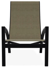 Kendall Sling Stackable Outdoor Lounge Chair, Elevation Stone/Black