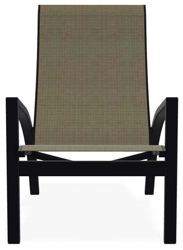 Kendall Sling Stackable Outdoor Lounge Chair, Elevation Stone/Black