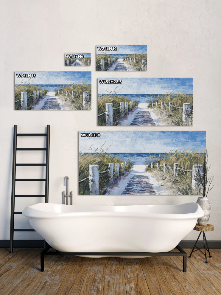 "Fine and Sandy" Painting Print on Wrapped Canvas, 36x18