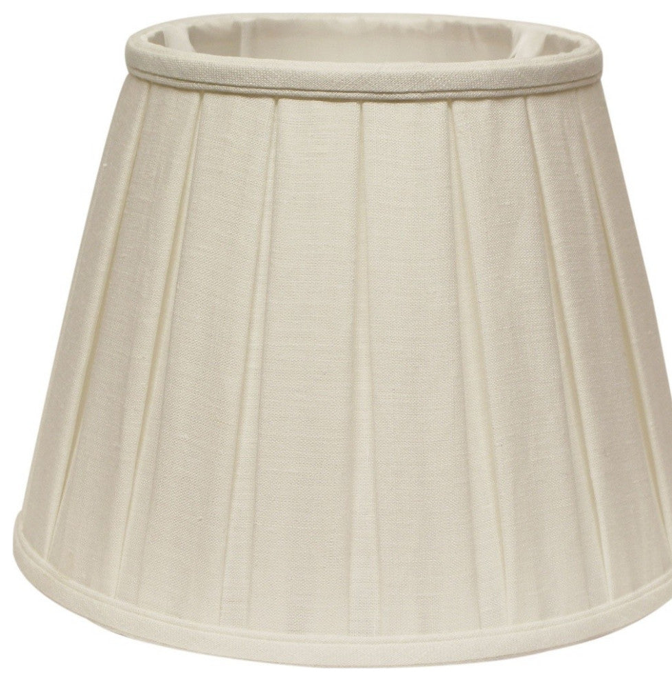 18" White Slanted Linen Lampshade with Box Pleat