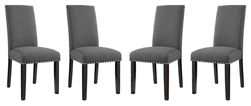 Parcel Dining Side Chair Fabric Set of 4, Gray