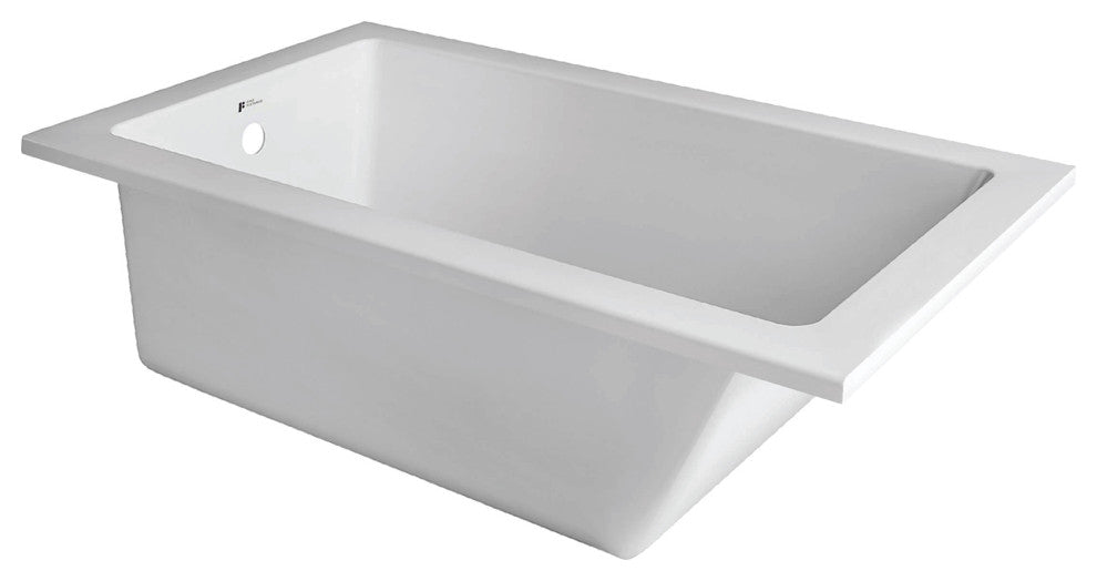 Drop-In White Soaking Bathtub, Fiberglass Acrylic, 48"l X 32"w X 19"h