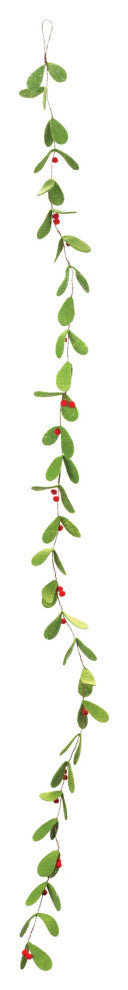 Fabric Mistletoe String Garland, Set of 2