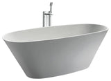 ADM Small Oval Freestanding Bathtub, Glossy White, 67.9"