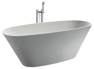 ADM Small Oval Freestanding Bathtub, Glossy White, 67.9"