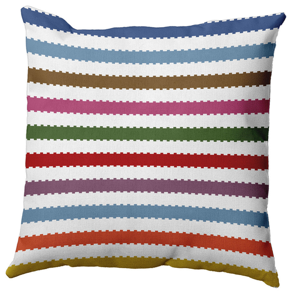 Zippy Stripe Decorative Throw Pillow, Chambray, 26"x 26"