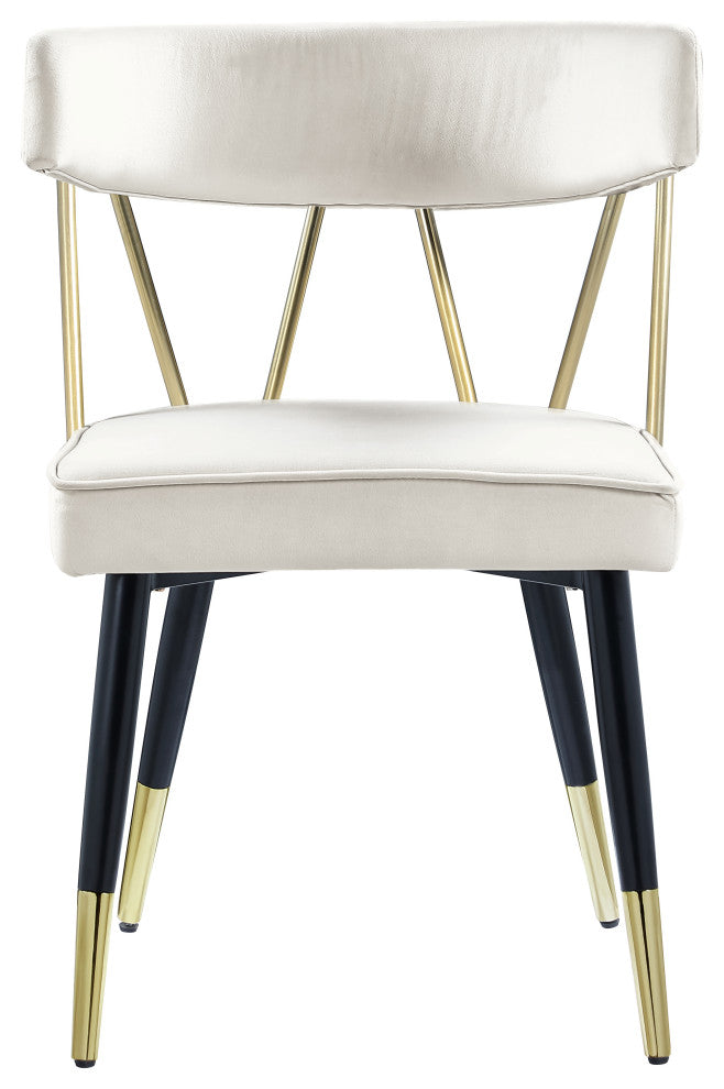 Rheingold Upholstered Dining Chair, Cream, Velvet